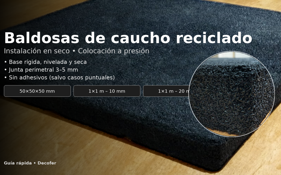 Colocación a presión de baldosas de caucho